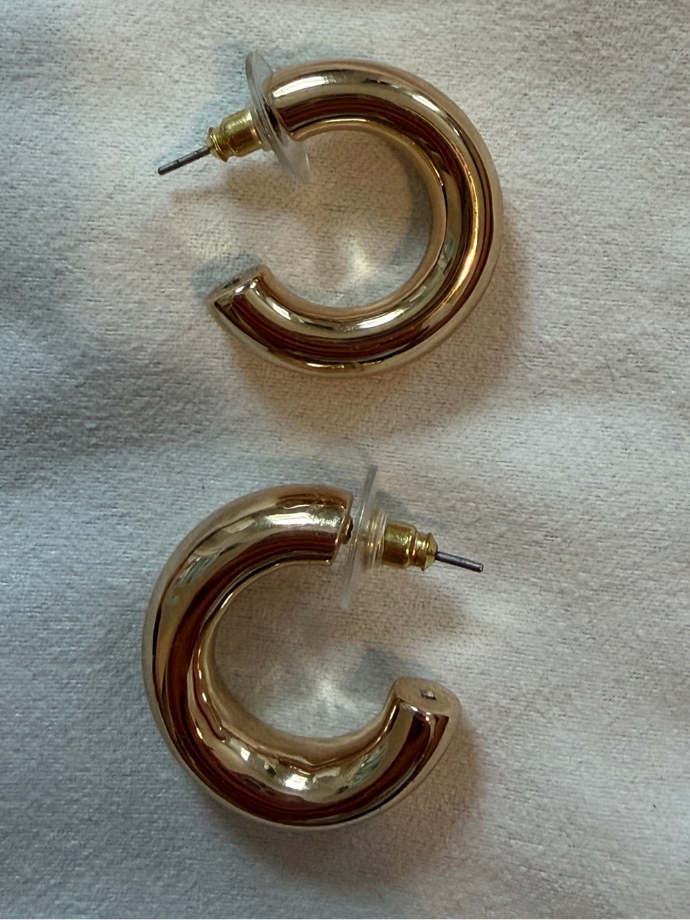 Gold Chunky Hoop Stud Earrings - Women Accessories